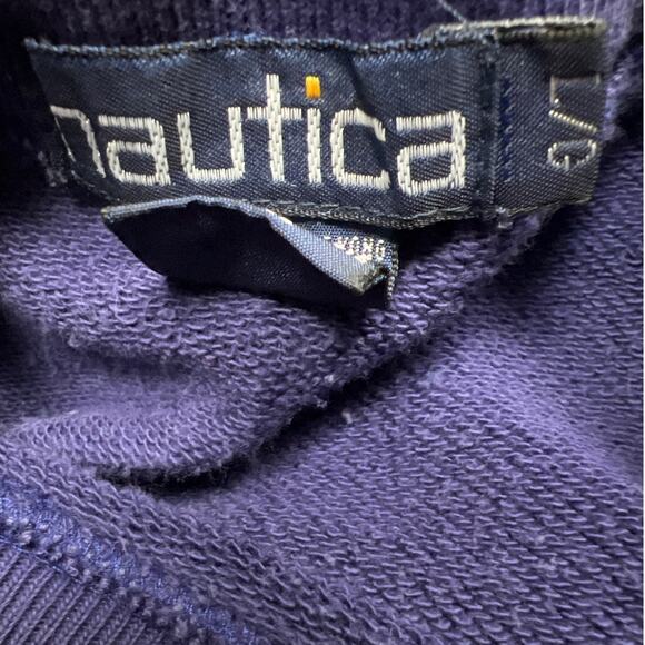 Vintage 90s Nautica Faded Embroidered Logo Lettering Sweatshirt Mens Size L - Picture 6 of 8